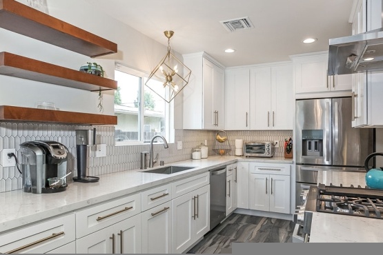 White Galley Kitchen Remodel in Reseda (#1248)| Pearl Remodeling