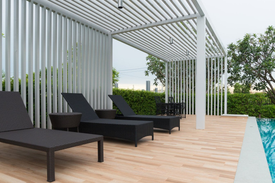 Wood-Look Tiles with Patio Cover (#2548)| Pearl Remodeling