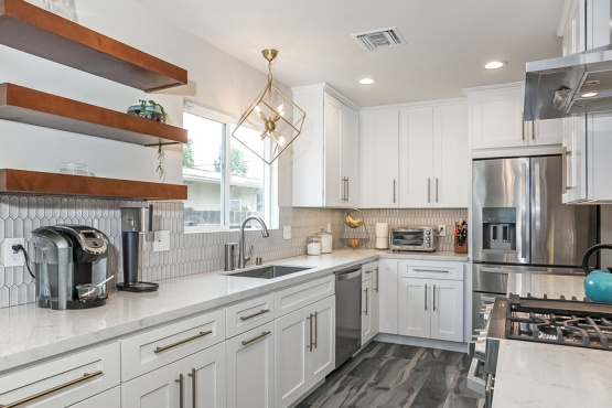 White Galley Kitchen Remodel in Reseda (#1248)| Pearl Remodeling