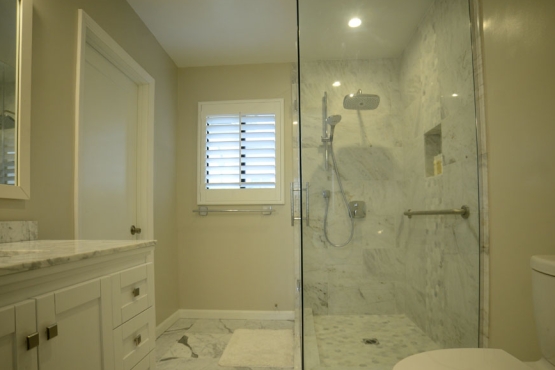 White Marble Bathroom Remodel in Arcadia | Pearl Remodeling