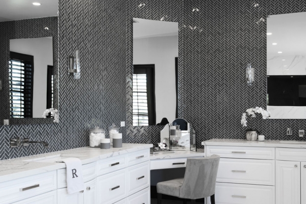 All Black Marble Bathroom Remodel in Valencia | Pearl Remodeling